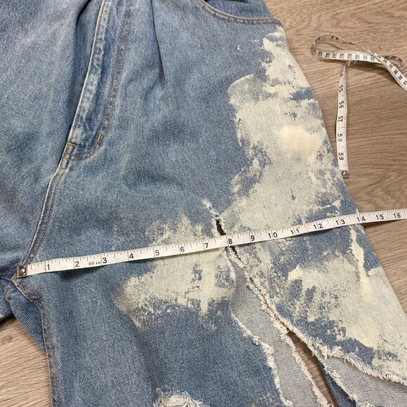 Rare Mikio Sakabe Jenny Fax Wide Leg Pleat Distressed Acid Wash Jeans Medium - Picture 6 of 11